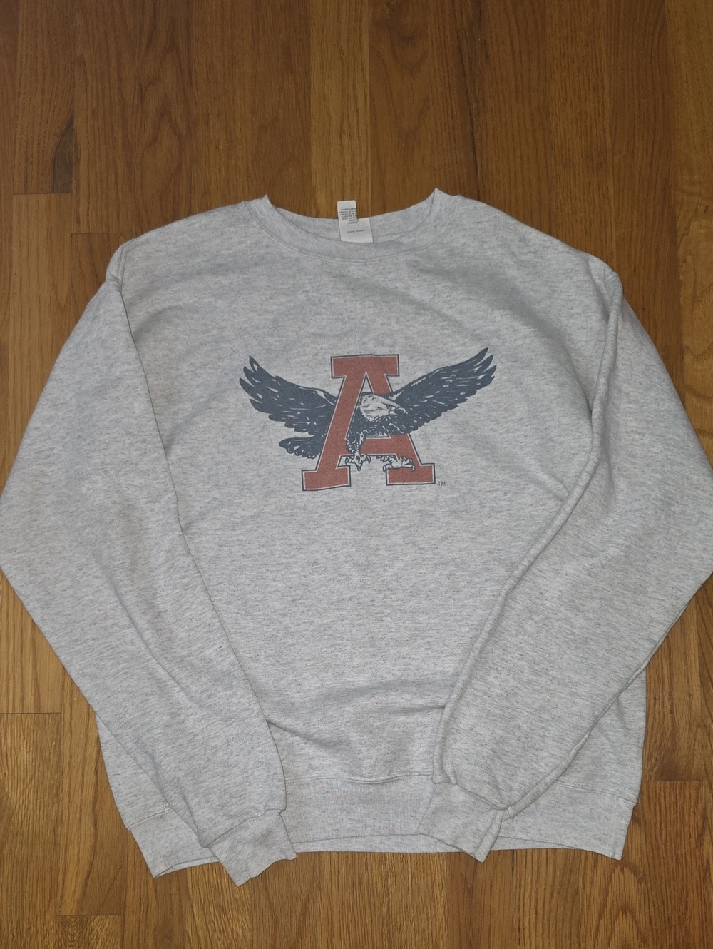 Auburn University Gray Crewneck Sweatshirt with Orange 'A' and Blue Eagle